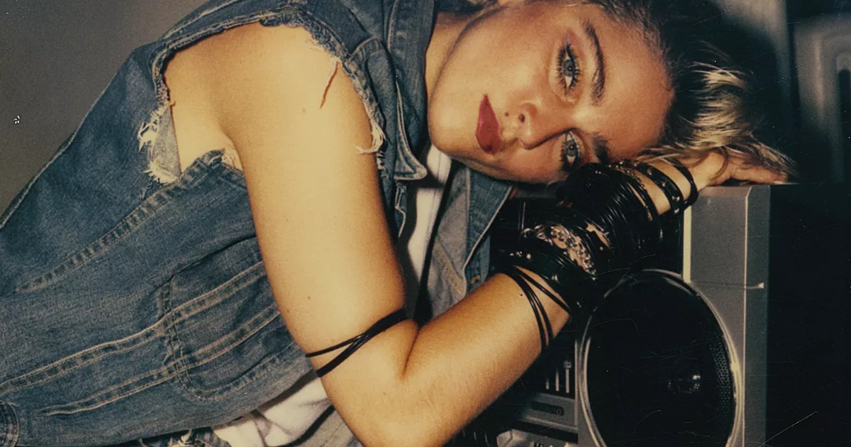 A polaroid picture with Madonna